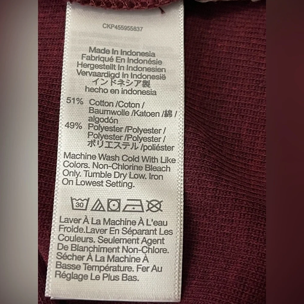 Madewell Plush Mockneck Puff-Sleeve Burgundy Top Size Small - Picture 9 of 9